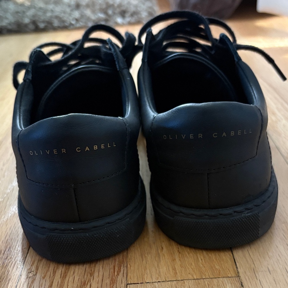 Oliver Cabell Jet Black Low 1 Leather Women's Sneakers - Picture 5 of 7